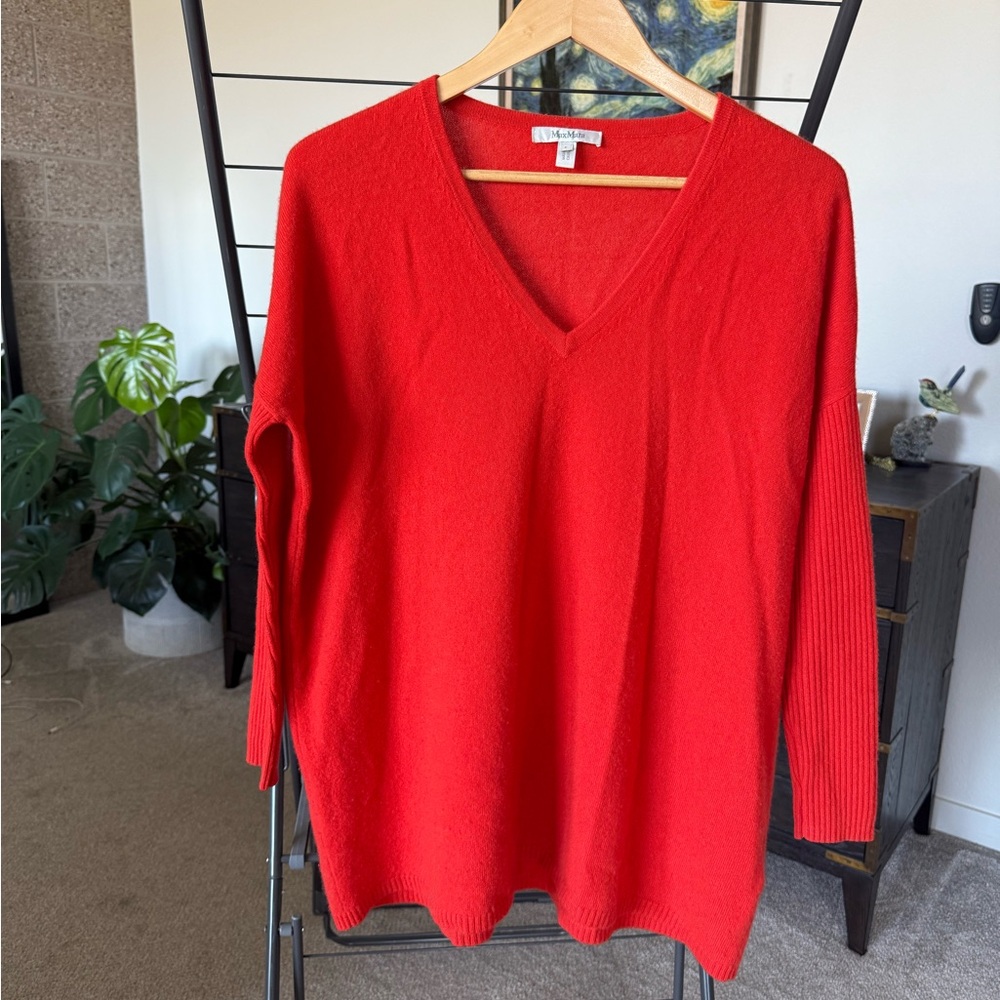 MaxMara Red Cashmere Oversized sweater